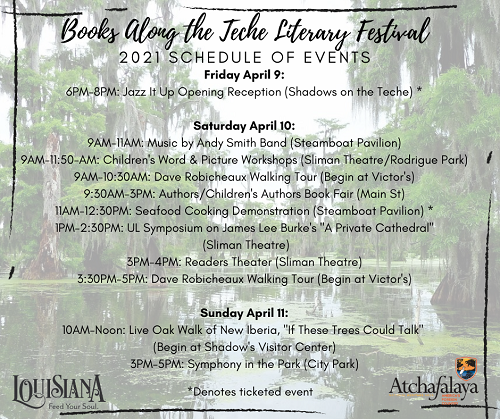 Books Along the Teche Literary Festival 2021 Schedule of Events