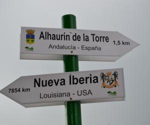 New Iberia sign in Alhaurin de la Torre, Spain, the town's twin city in Spain